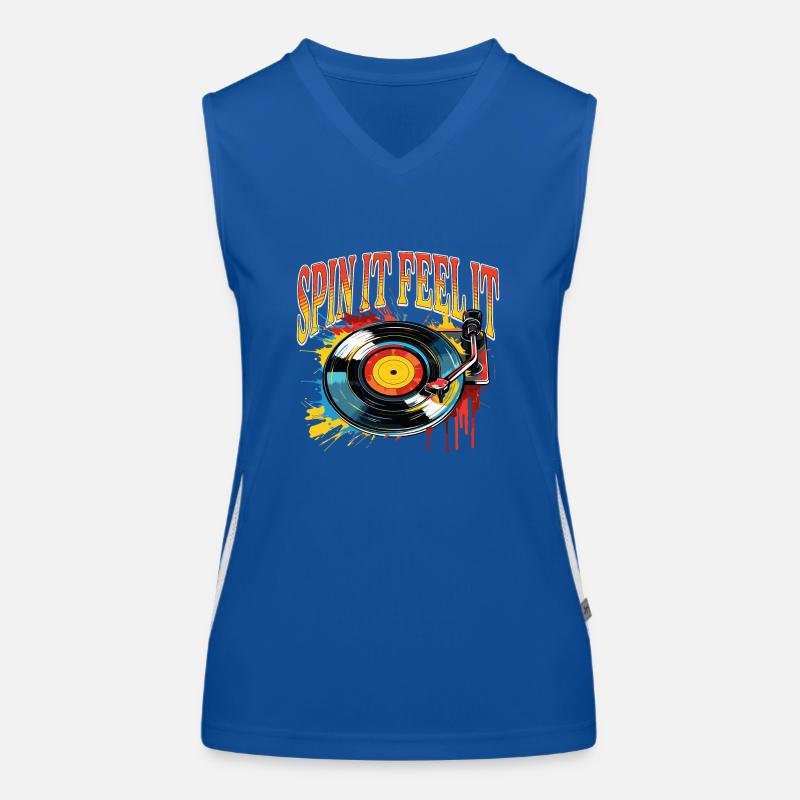 Vinyl Record LP Turntable Retro Women's Functional Contrast Tank Top