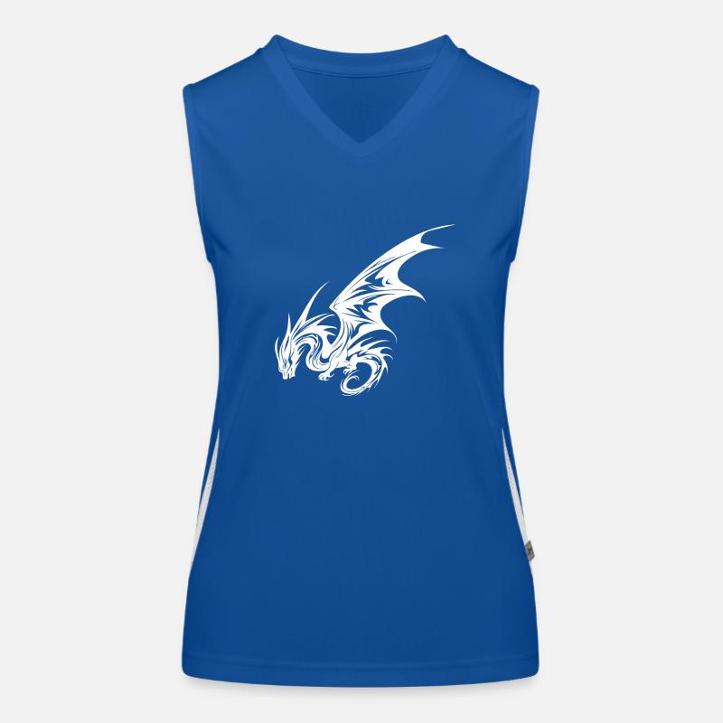 Vintage Dragon with Wings Women's Functional Contrast Tank Top