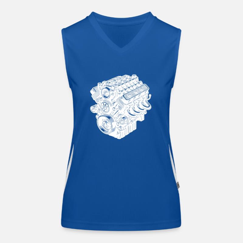 Engine Block Cylinder Fan Displacement Engine Women's Functional Contrast Tank Top