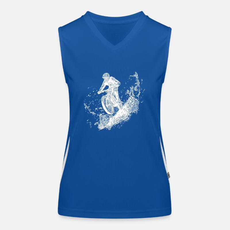 Rain, Cyclist, Mud, Forest, Downhill Women's Functional Contrast Tank Top
