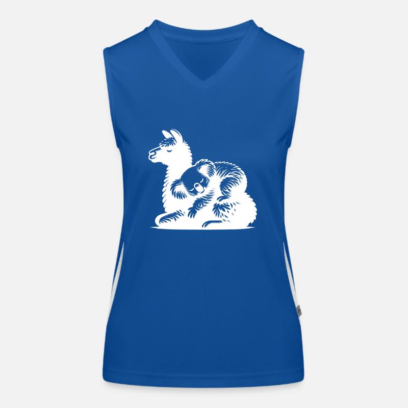 Cute koala on a sleeping llama Women's Functional Contrast Tank Top