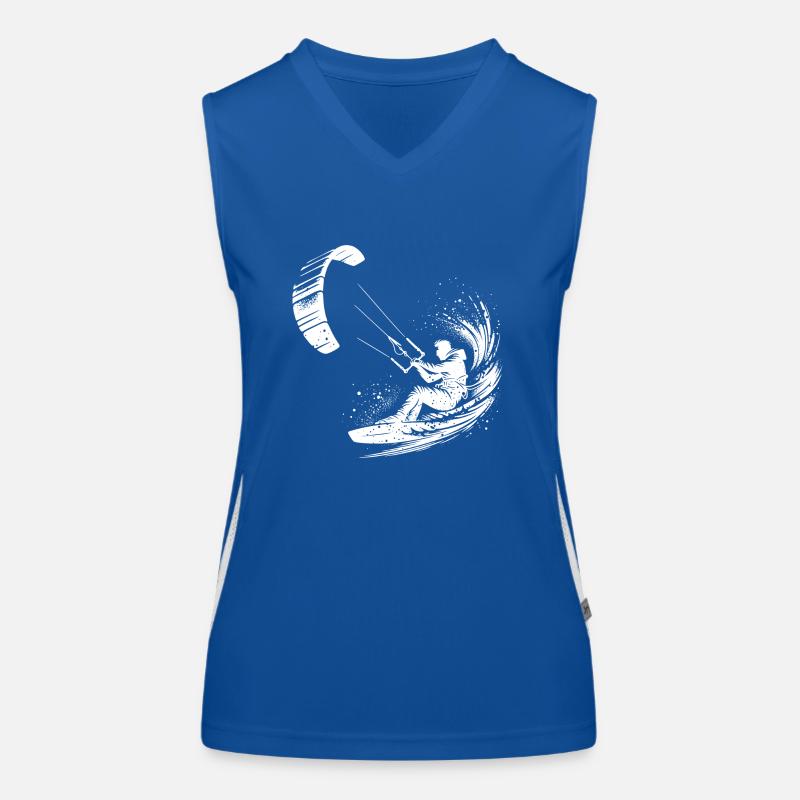 Kite Surfer Splash Water Splash with Kite Women's Functional Contrast Tank Top