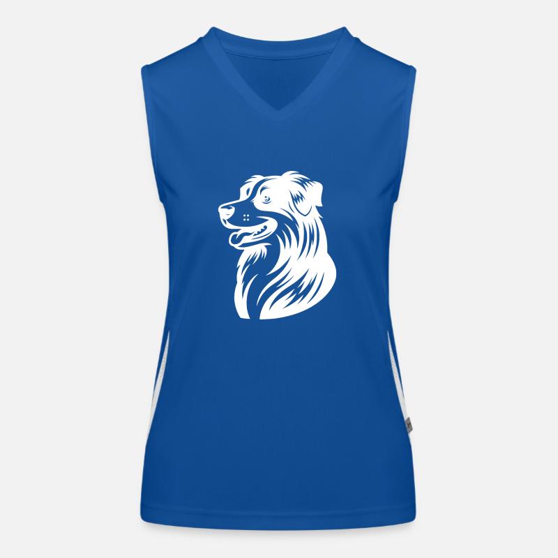 Knuffiger Australian Shepherd Hund Vierbeiner Funktionelles Kontrast-Tank Top für Frauen