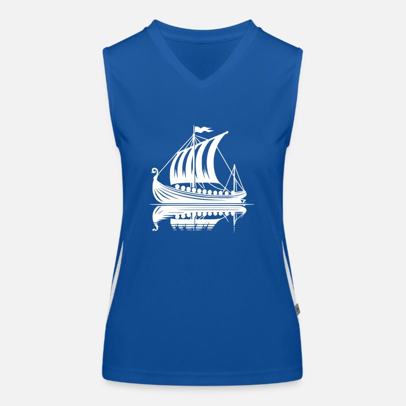 Bateau-dragon Viking solide avec voile Débardeur respirant contrasté Femme