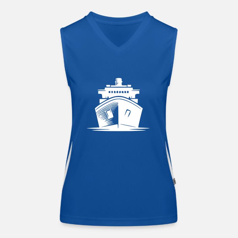 Model Ship Boat Builder Freighter Women's Functional Contrast Tank Top