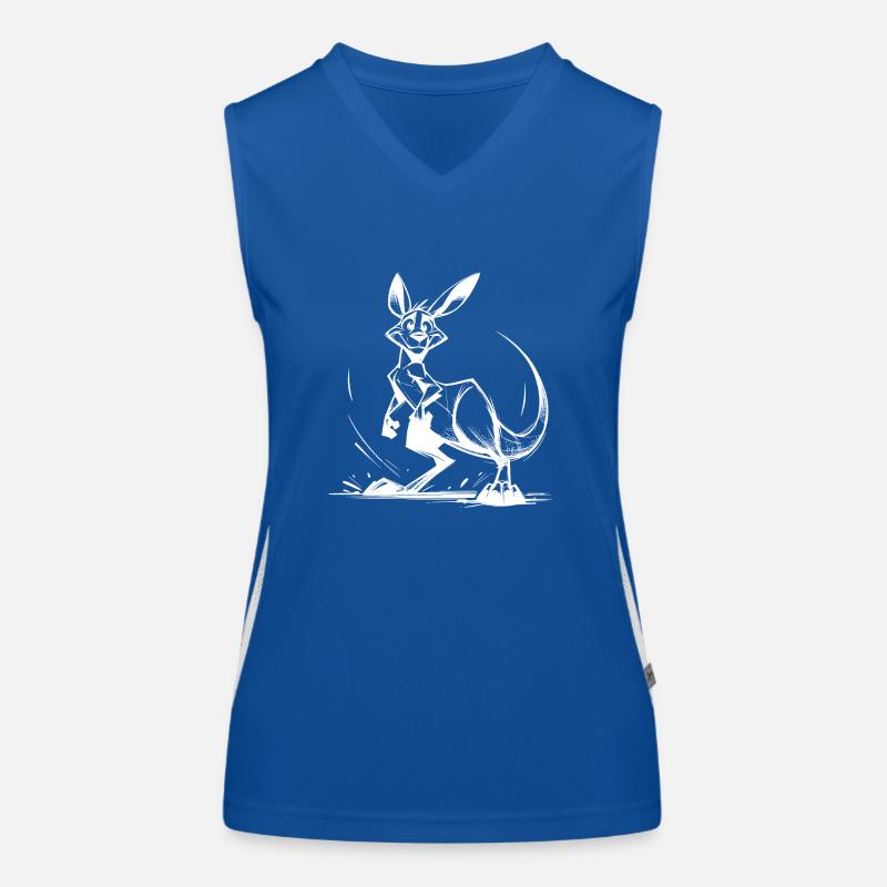 Marsupial Pencil Sketch Kangaroo Australia Women's Functional Contrast Tank Top