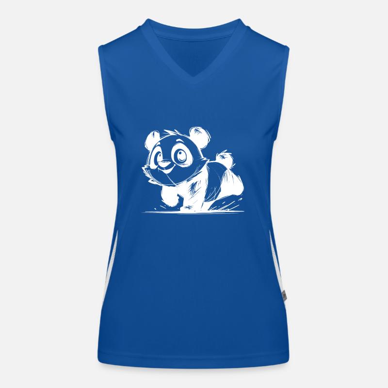 Petit panda mignon bébé dessin au crayon Débardeur respirant contrasté Femme