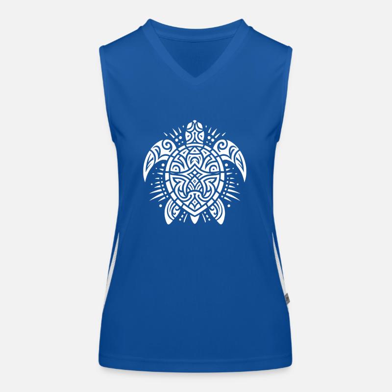 Exceptionally elegant tattoo water turtle Women's Functional Contrast Tank Top