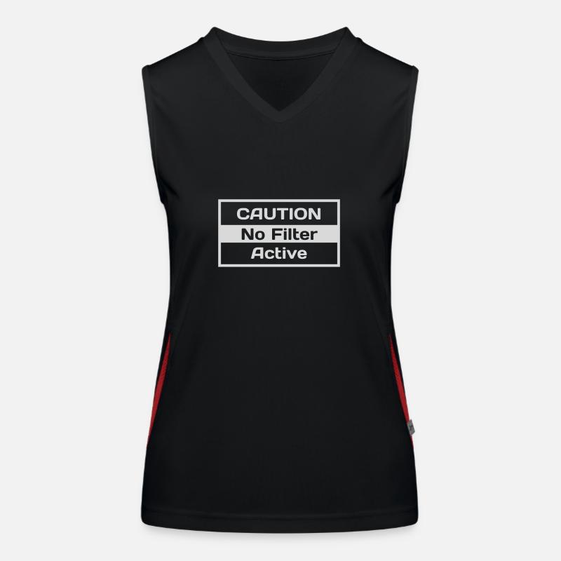 CAUTION No Filter Active Funktionelles Kontrast-Tank Top für Frauen