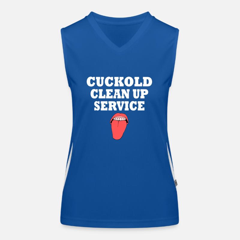 Cuckold clean up service Women's Functional Contrast Tank Top