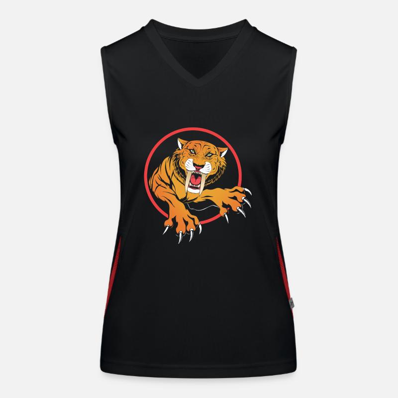 Säbelzahntiger Funktionelles Kontrast-Tank Top für Frauen