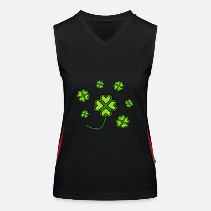 Trèfles de la Saint-Patrick Débardeur respirant contrasté Femme