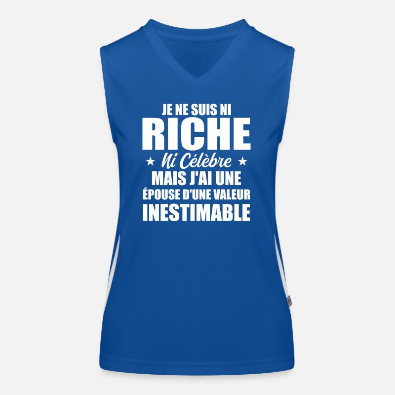 Ich bin weder reich noch berühmt Humor Funktionelles Kontrast-Tank Top für Frauen
