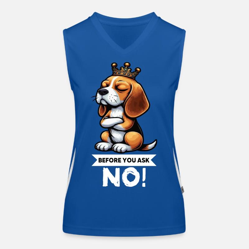 Before You Ask Beagle Beaglebesitzer Beaglehalter Funktionelles Kontrast-Tank Top für Frauen