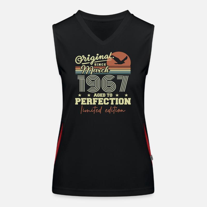 Geburtstag März 1967 Funktionelles Kontrast-Tank Top für Frauen