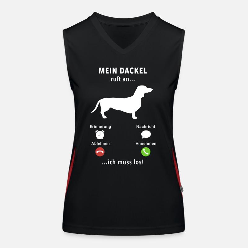 Mein Dackel ruft an - ich muss los - Spruch Funktionelles Kontrast-Tank Top für Frauen