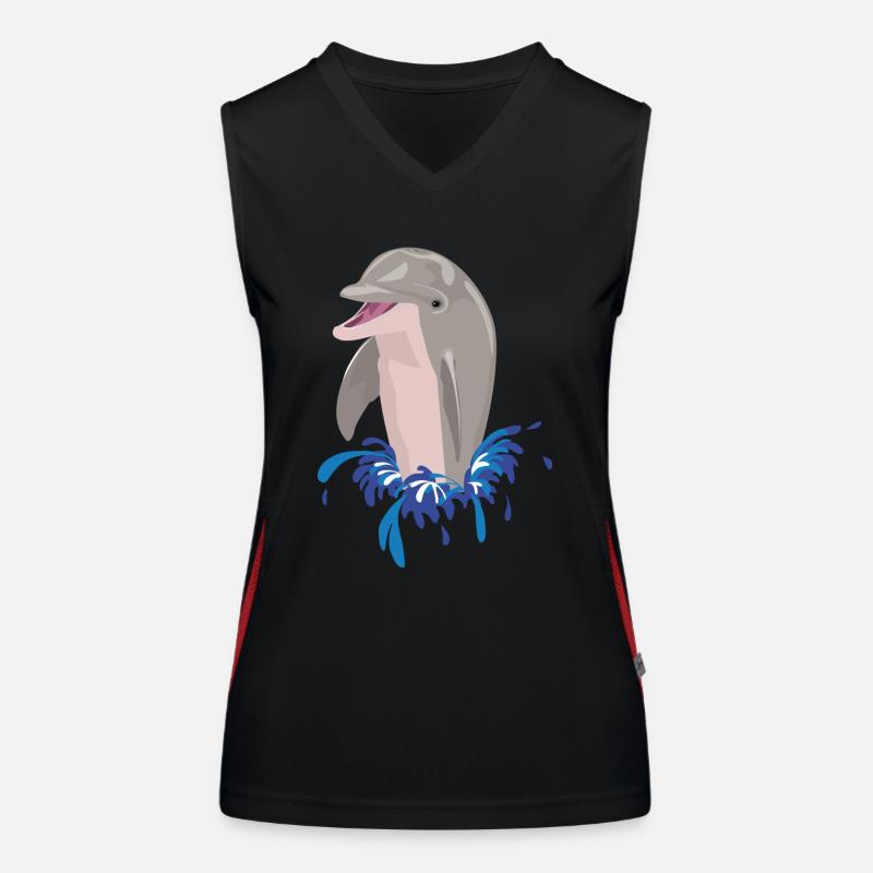 Éclaboussures de plage de mer de dauphin Débardeur respirant contrasté Femme