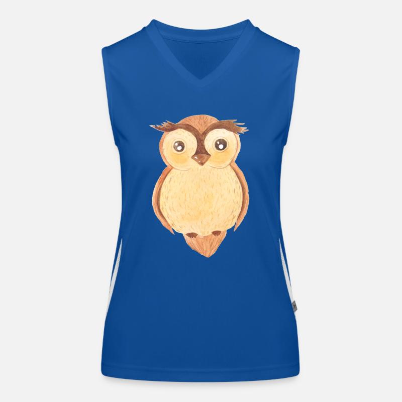 Uhu Eule Aquarell Funktionelles Kontrast-Tank Top für Frauen