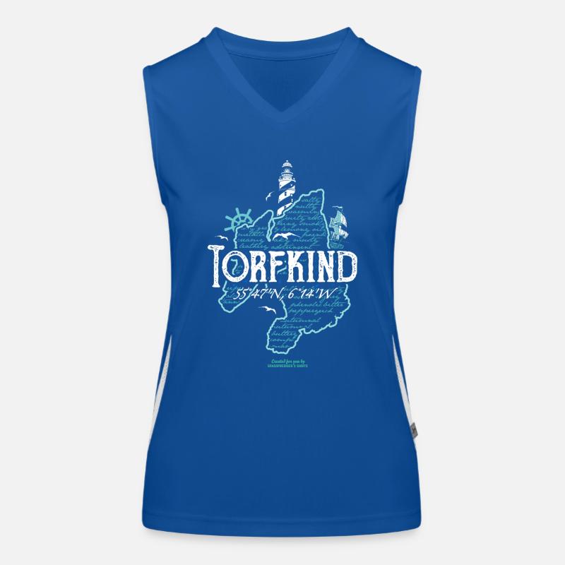 Islay Whisky Torfkind Leuchtturm blau Funktionelles Kontrast-Tank Top für Frauen