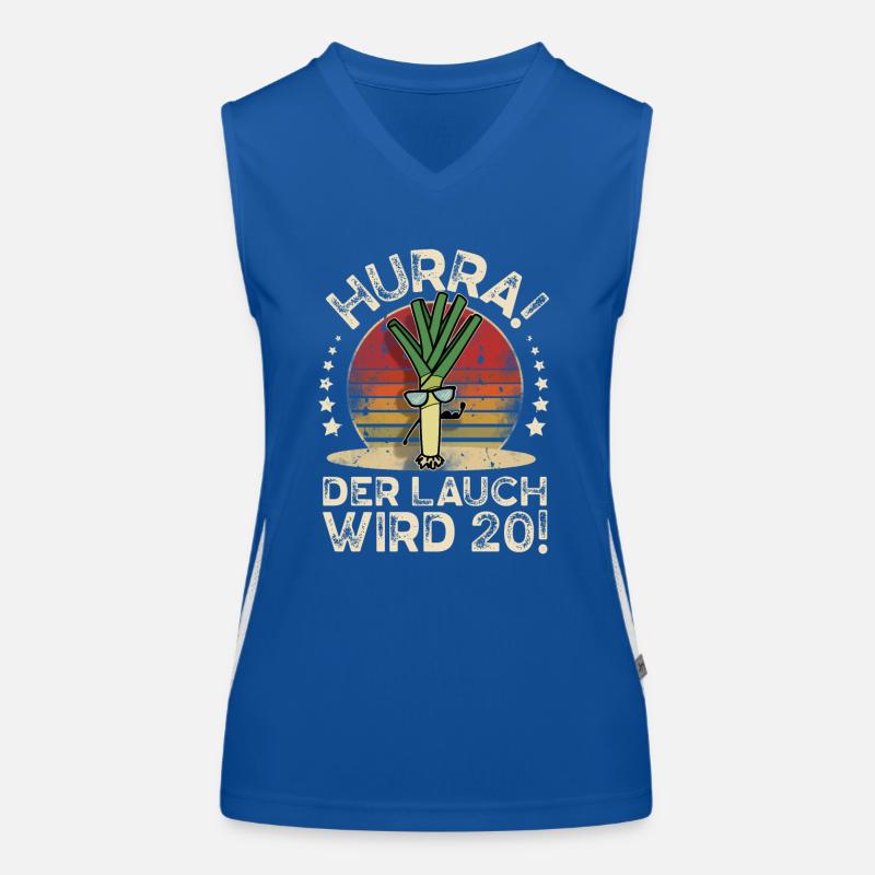 20. Geburtstag Hurra Der Lauch Wird 20 Funktionelles Kontrast-Tank Top für Frauen