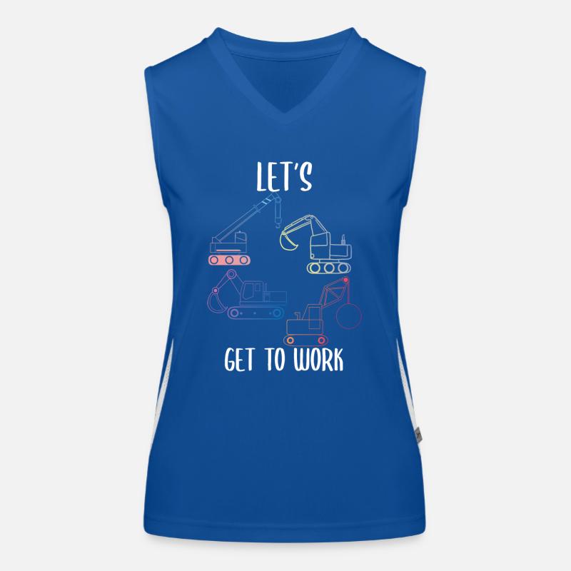 Bagger Baustelle Bauarbeiterin Mädchen I Geschenk Funktionelles Kontrast-Tank Top für Frauen