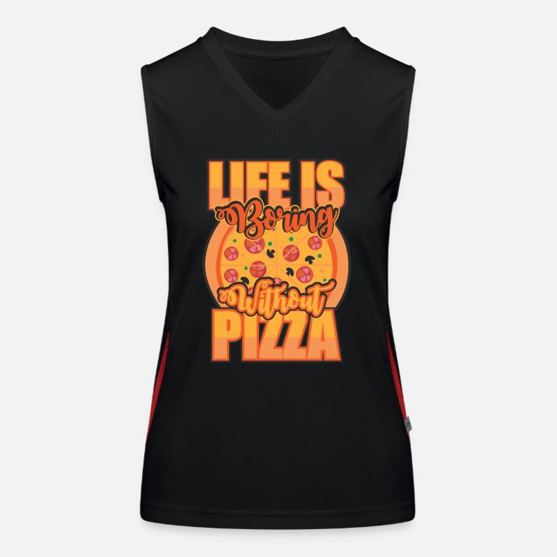 Vivre c’est une pizza Débardeur respirant contrasté Femme