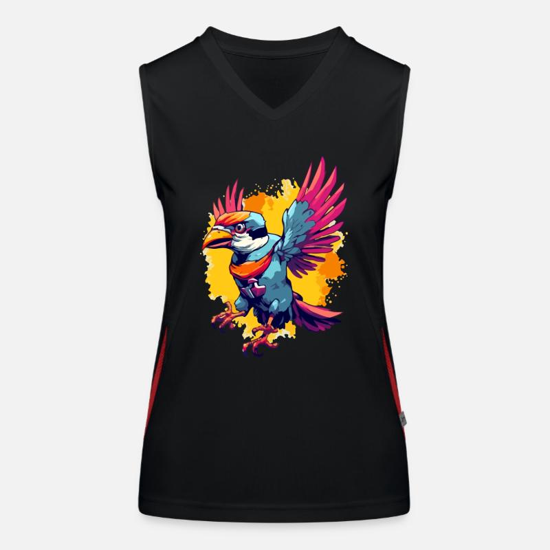 Pilu, der bunte Vogel Funktionelles Kontrast-Tank Top für Frauen