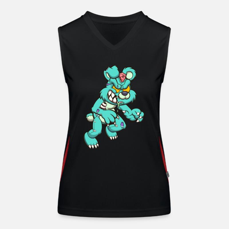 Zombie Teddybär Funktionelles Kontrast-Tank Top für Frauen