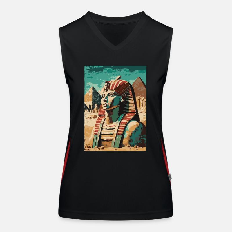 Pharaon devant les pyramides Débardeur respirant contrasté Femme