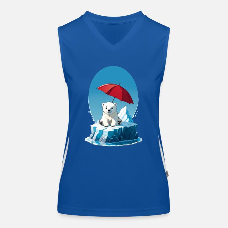Eisbär, Eis & Sonnenschirm Funktionelles Kontrast-Tank Top für Frauen