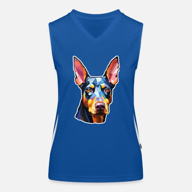 Dobermann Pinscher psychedelisch Funktionelles Kontrast-Tank Top für Frauen