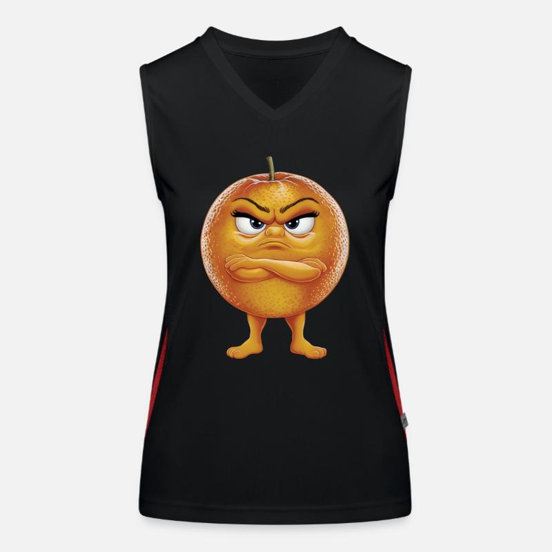 Orange Funktionelles Kontrast-Tank Top für Frauen