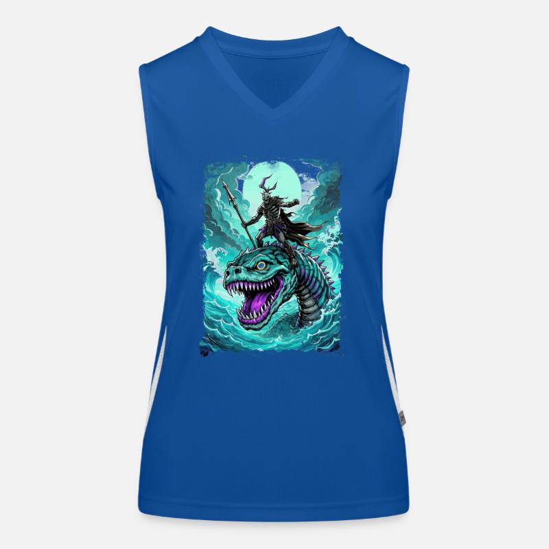 Skeletal Sea Monster Women's Functional Contrast Tank Top