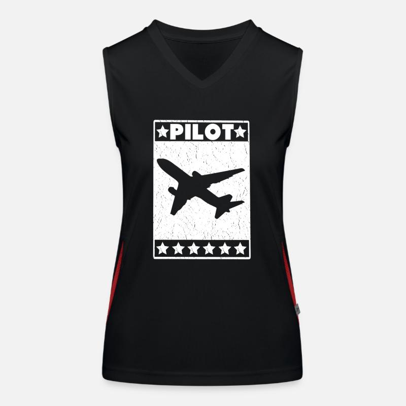 Gift Pilot Airline Airplane Airplane Jet Women's Functional Contrast Tank Top