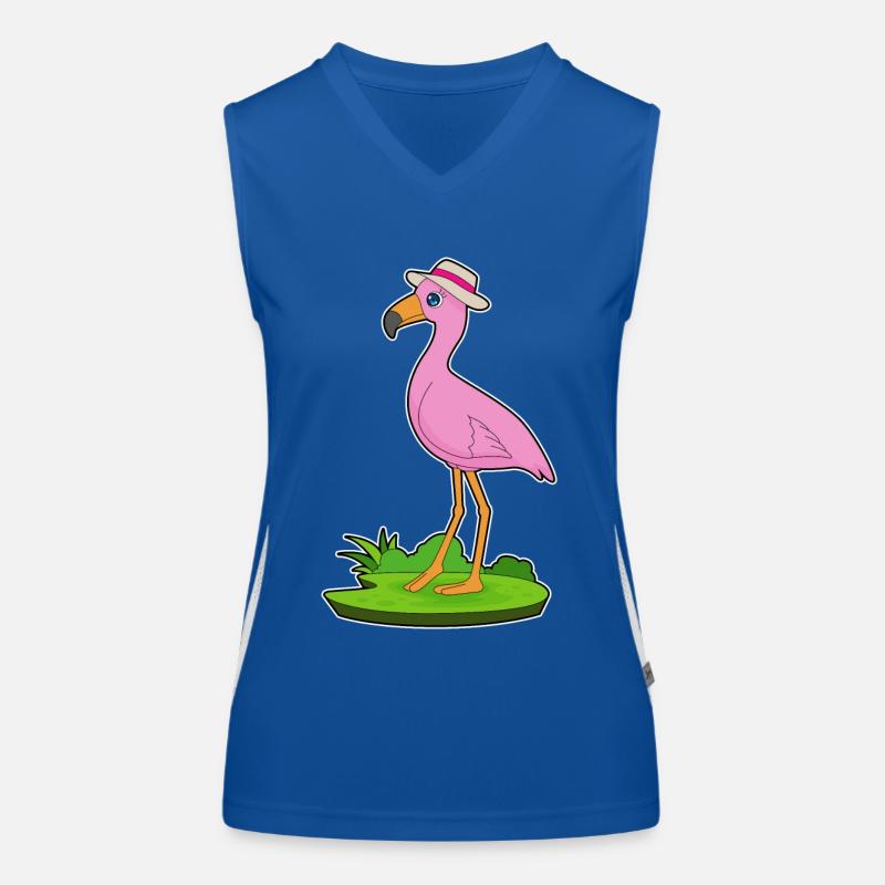 Flamingo Hut Funktionelles Kontrast-Tank Top für Frauen