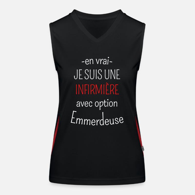 Infirmière avec Option Emmerdeuse Débardeur respirant contrasté Femme