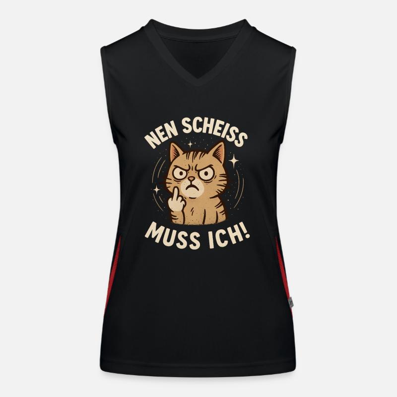 Drôle de chat avec un dicton effronté 'a shit Débardeur respirant contrasté Femme