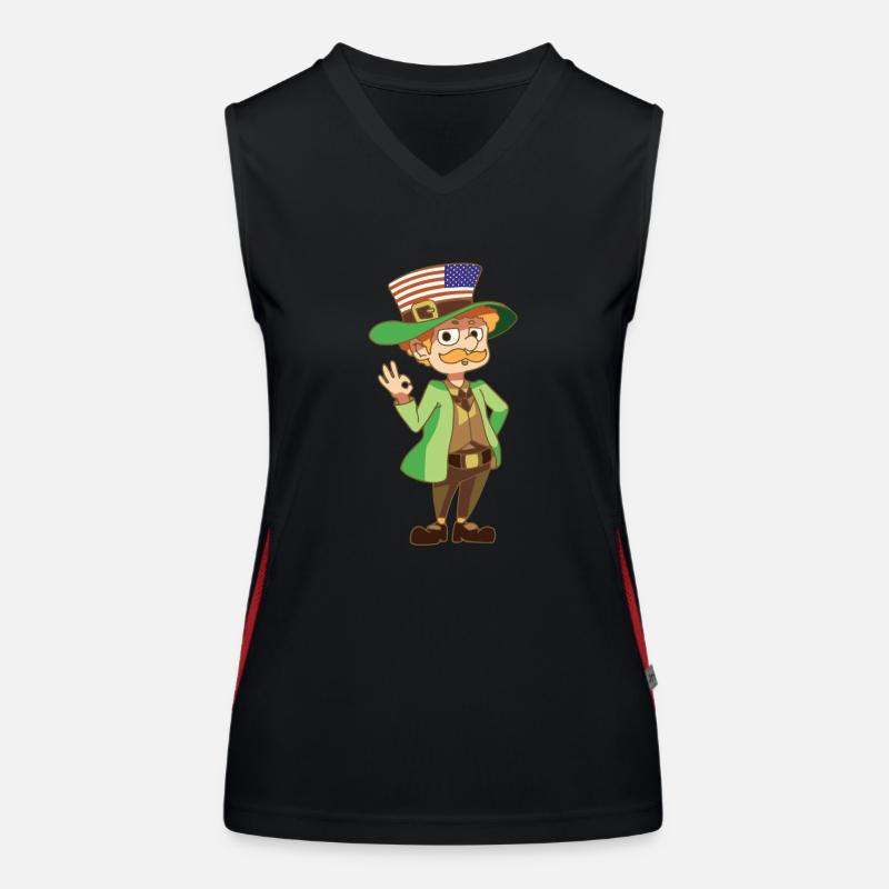 Goblin mythical creature Leprechaun Flag USA gift Women's Functional Contrast Tank Top