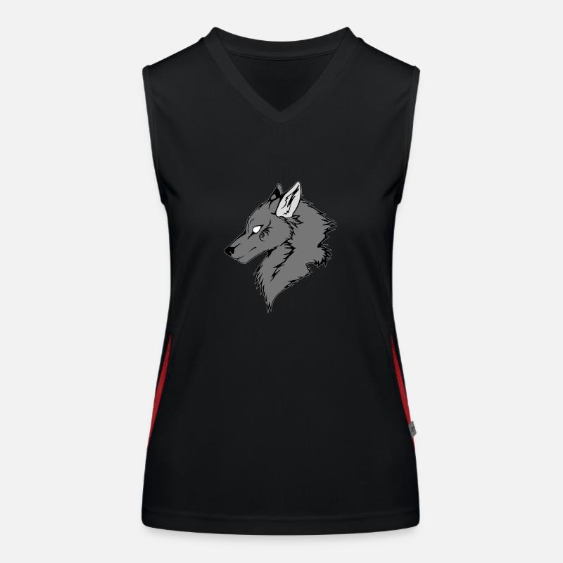 Grauer Wolf Funktionelles Kontrast-Tank Top für Frauen