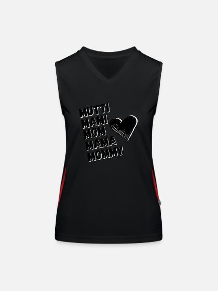 Mama Mutti Mom / Mother's Day / Birthday Gift - Women's Functional Contrast Tank Top - black/red - Front