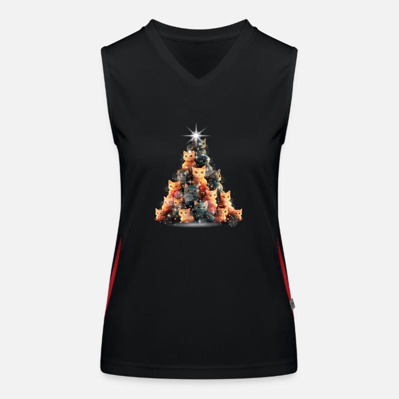 Funkelnder Katzenbaum Funktionelles Kontrast-Tank Top für Frauen
