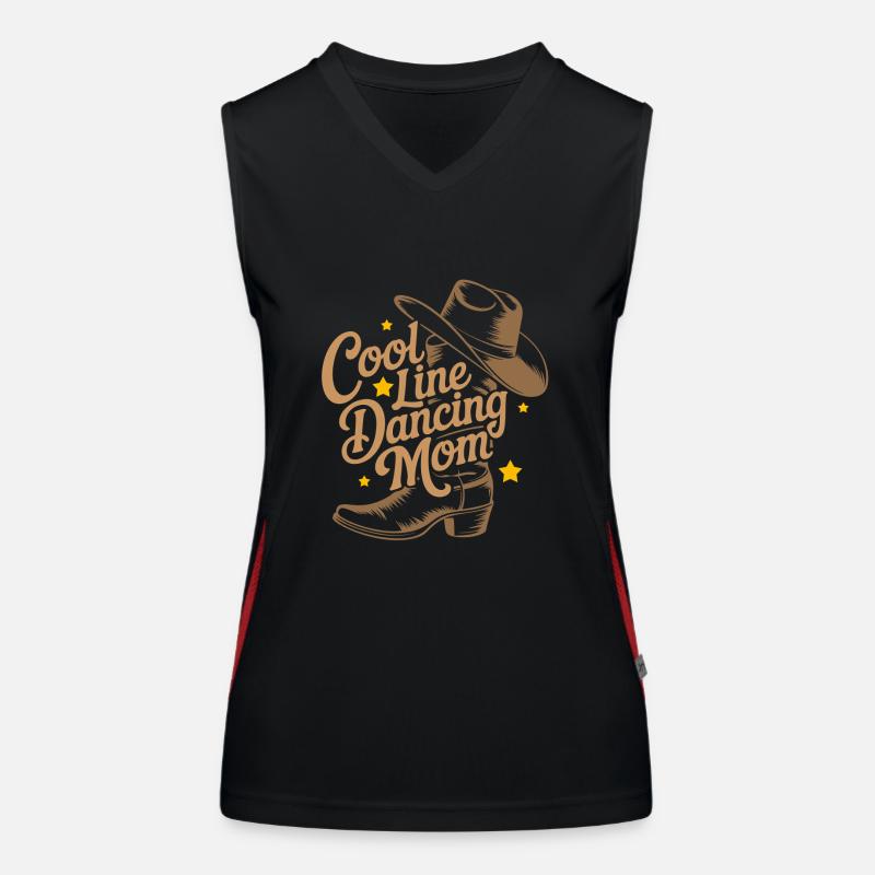 Coole Line Dance Mama Linedance Mom Funktionelles Kontrast-Tank Top für Frauen