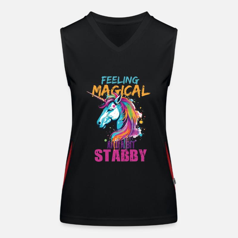 Feeling Magical and a Bit Stabby Women's Functional Contrast Tank Top