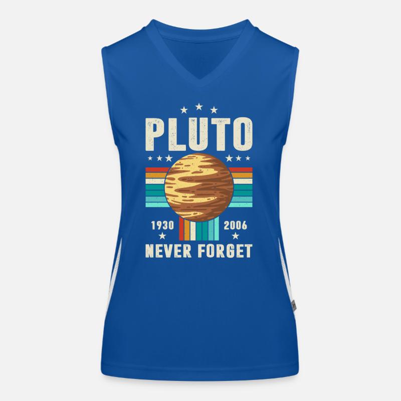 Never Forget Pluto Graphic Women's Functional Contrast Tank Top