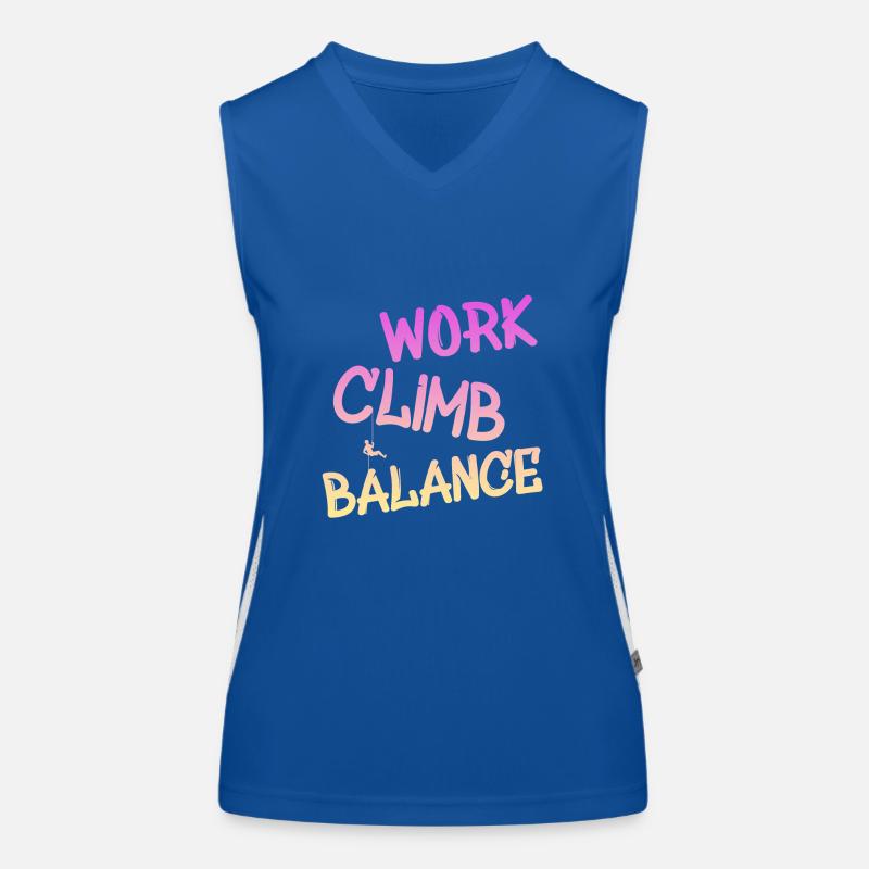 work climb balance, klettern, climbing, kletterer Funktionelles Kontrast-Tank Top für Frauen