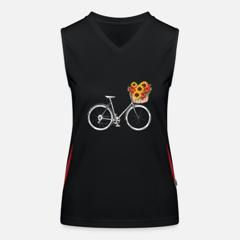 Fahrrad mit Blumenkorb Funktionelles Kontrast-Tank Top für Frauen