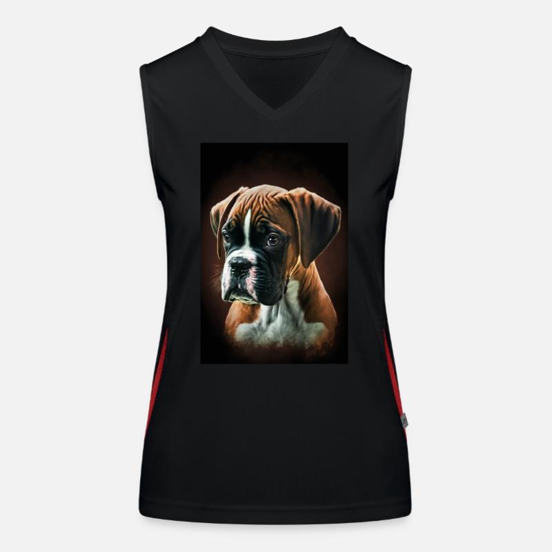 Chiot boxer Débardeur respirant contrasté Femme