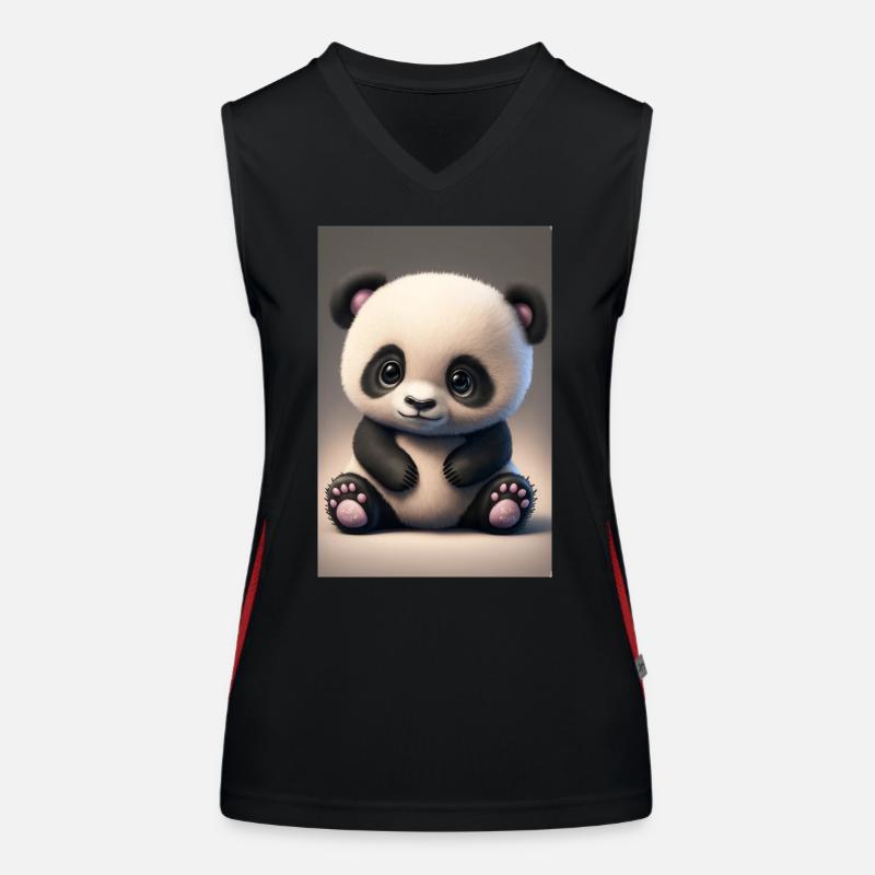Bébé panda mignon Débardeur respirant contrasté Femme