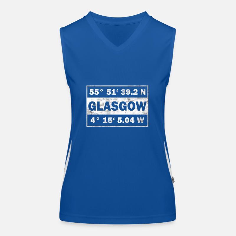 Glasgow Écosse Coordonnées Glasgow Débardeur respirant contrasté Femme