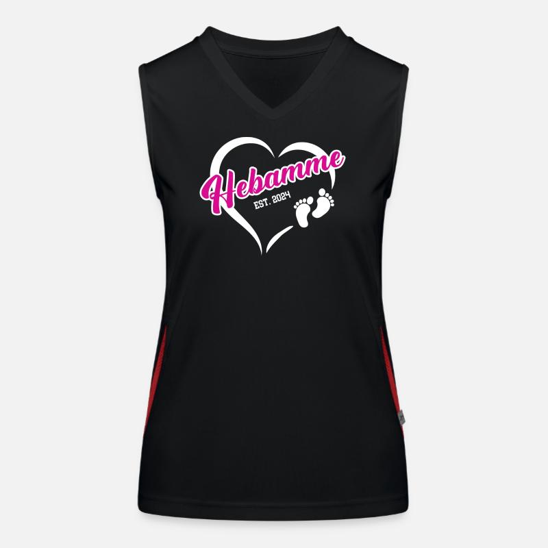 Hebamme 2024 Beruf Hebammenstudium Geburtshilfe Funktionelles Kontrast-Tank Top für Frauen